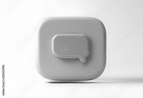 Gray 3d speech bubble icon ...
