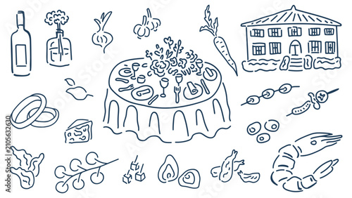 Hand Drawn Wedding Doodle Set, Not AI