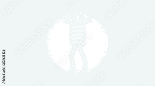 Bilde på lerret Despair concept, hanging noose silhouette against light background, conceptual s