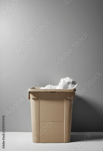 Brown plastic recycling bin...