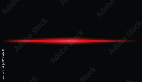 Foto Abstract red glowing laser line effect on dark background, horizontal light streak overlay vector