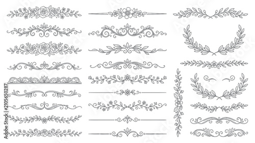 Elegant Floral Decorative Ornaments and Borders Collection