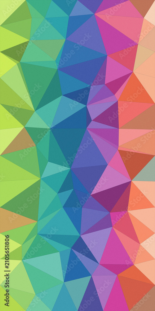 Fototapeta premium Vibrant abstract geometric polygon background in rainbow hues, blending green, blue, purple, and pink for creative design, branding, and presentation use.
