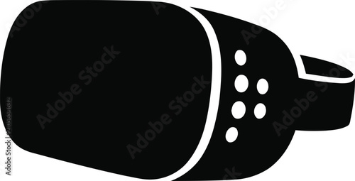Virtual reality headset icon for gaming technology and immersive digital experience design on transparent background.