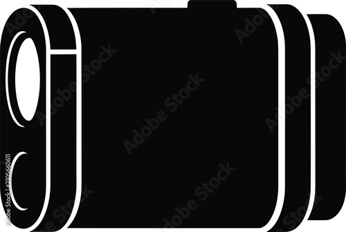 Foto Silhouette design of laser rangefinder optical distance measurement device icon