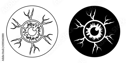 Obraz na płótnie Radial Neuron Cell Illustration With Dendritic Network.