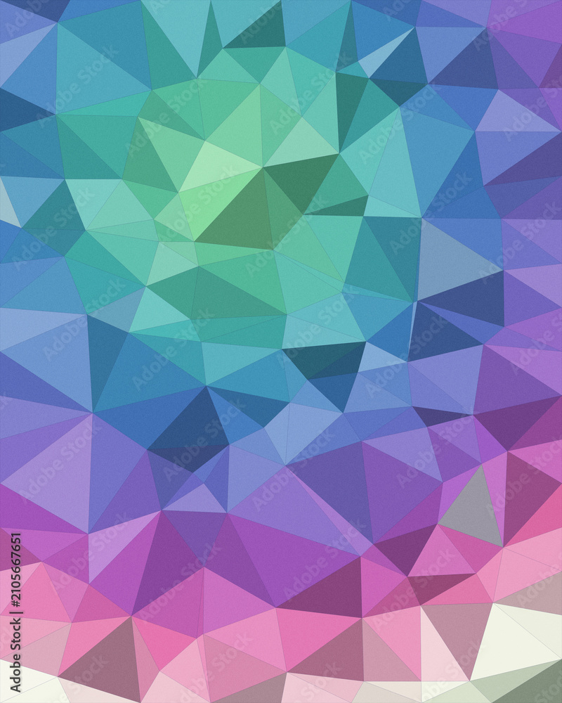 Fototapeta premium Colorful geometric polygon abstract background with teal, blue, purple, and pink facets, creating a modern tech-inspired mood for website and poster design.