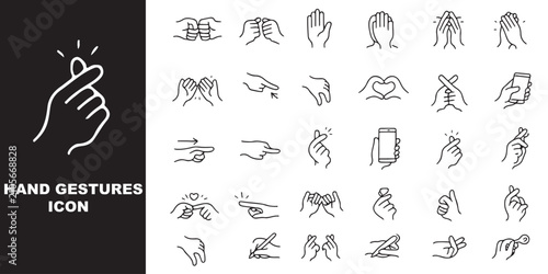 Foto People hand gestures outline vector collection