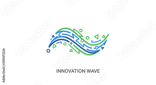 Innovation wave abstract graphic with wavy lines.