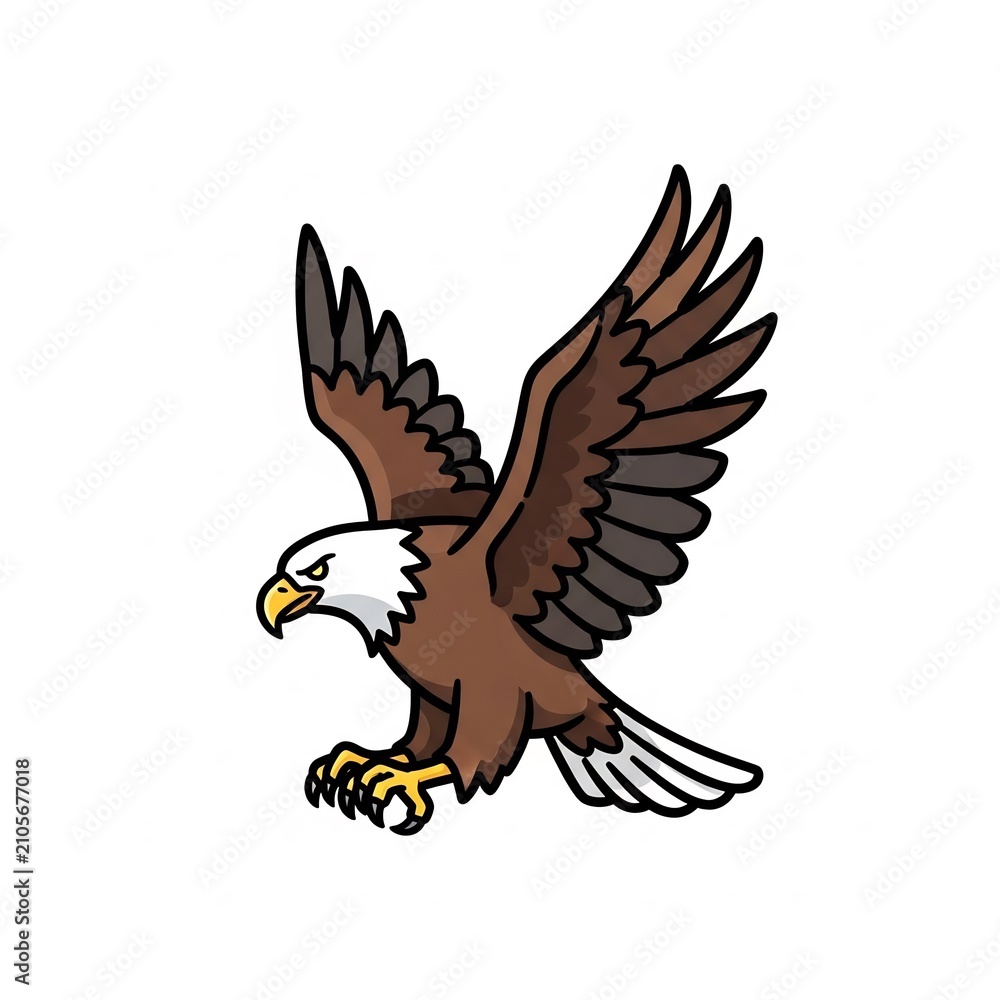 Obraz premium Majestic eagle soaring with wings spread and talons ready