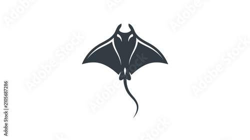 Foto Artistic manta ray illustration with fin markings.