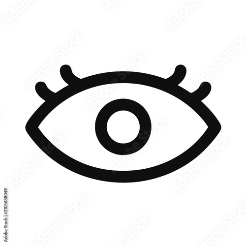 Black Eye Icon Vector Illustration Round Logo Symbol Button Design for Web Business and Human Vision Concepts