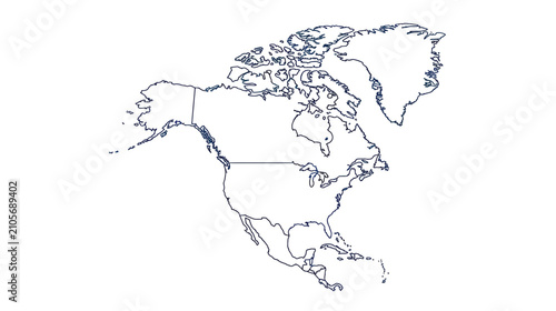 North America map outline illustration