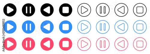 фотографія Play Pause icon set