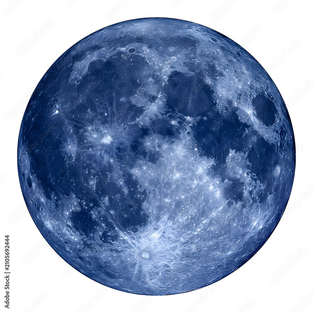 Obraz premium Full moon glowing in the dark night sky isolated on transparent background
