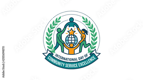 Canvastavla Community service excellence badge with helping hands.