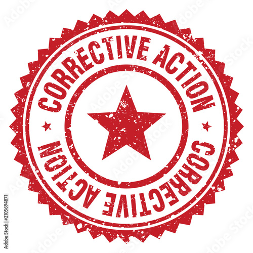 Fotografie corrective action red grunge round stamp. corrective action stamp