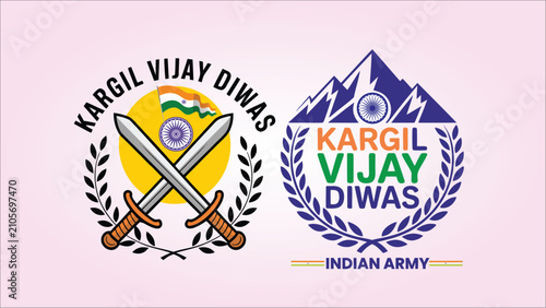 Foto Kargil Vijay Diwas Premium Patriotic Vector Artwork Celebrating the Valor, Coura