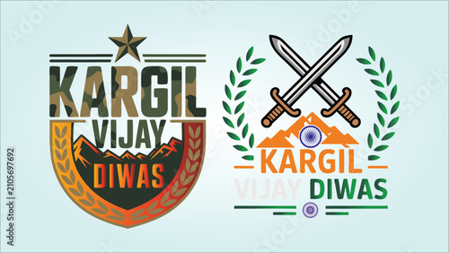 Fotografie Kargil Vijay Diwas Premium Patriotic Vector Artwork Celebrating the Valor, Coura