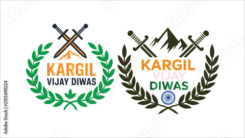 Foto Kargil Vijay Diwas Patriotic Banner Design Honoring Indian Army Soldiers with Na