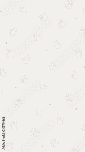 Doodle Paw Pattern Seamless Animation Background