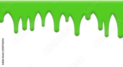 Cuadro en lienzo Green dripping slime illustration with uneven edges on transparent background oo