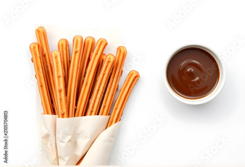 Ten churros with chocolate ...