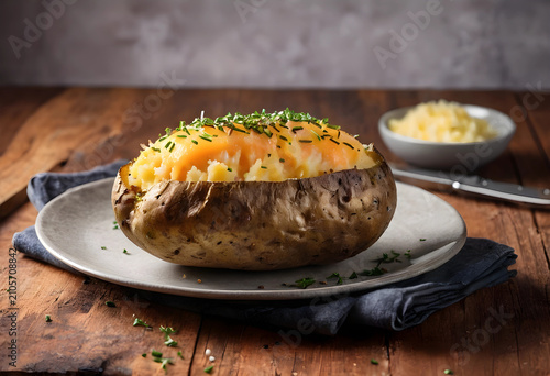 Baked potato with cheese an...