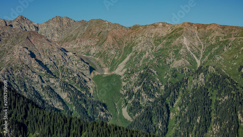 mountain landscape with blue sky and clouds