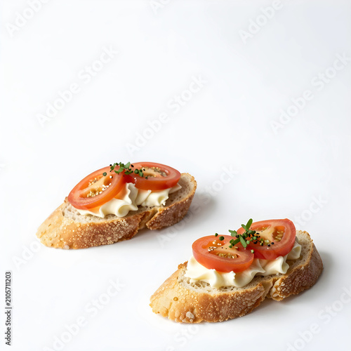 Two bruschettas with cream ...