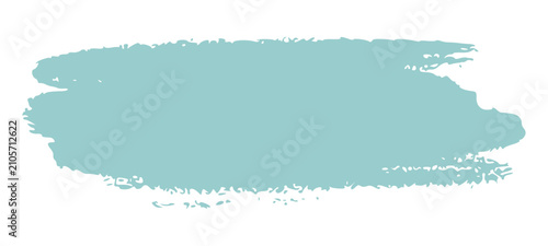 Brush stroke abstract features a creative light blue paint texture block. Grungy ink stain layout element isolated on a plain background for modern artistic border banner decoration clip art.