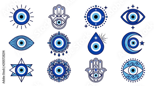 Set of Evil Eye Symbols and Talismans