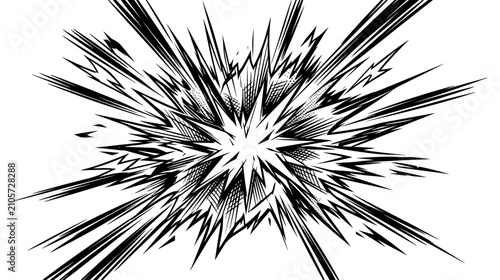 Photos Explosion Effect with Sharp Lines, Comic Book Style