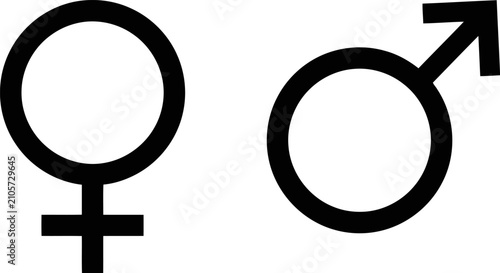Slika na platnu Male and female gender symbols
