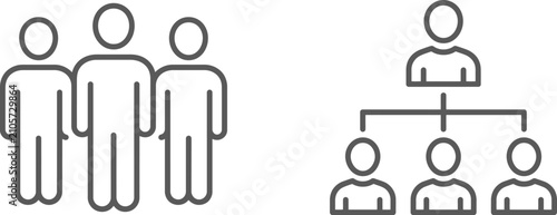 Quadro su tela Organizational structure and team management icons