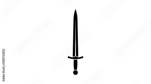 Canvastavla Medieval Steel Sword Silhouette