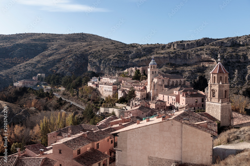 Obraz premium Albarracín medieval village architecture in teruel spain
