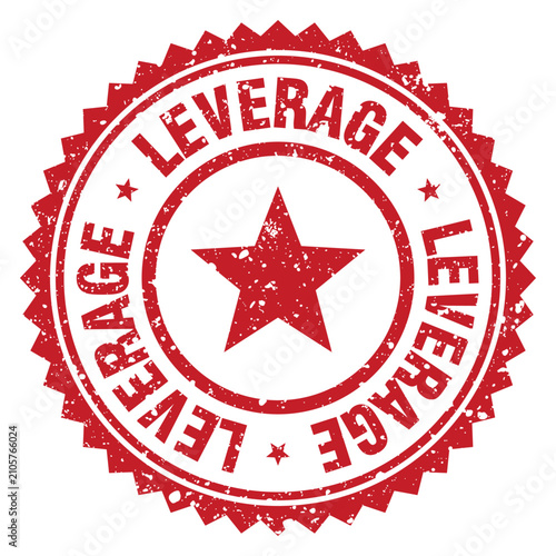Tableau sur toile leverage red grunge round stamp. leverage stamp