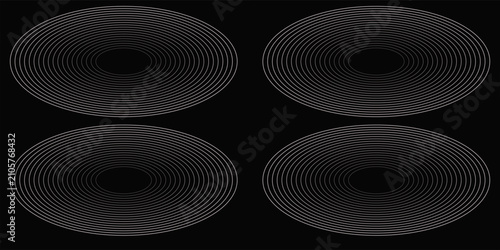 Bild auf Leinwand Create a bold look with a centric circle background featuring vector graphics of sound waves