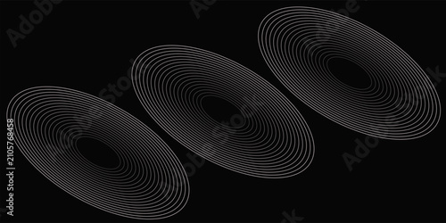 Cuadro en lienzo Create a bold look with a centric circle background featuring vector graphics of sound waves