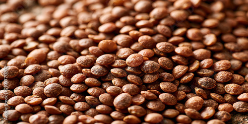 Close-up of roasted lentils on a rustic wooden surface