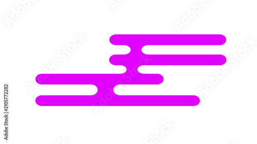 Minimalist purple cloud icon in traditional Japanese style, abstract geometric line art, modern oriental graphic element on white background