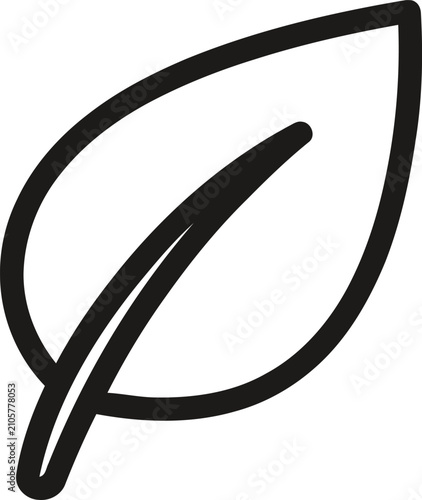 Simple leaf outline icon representing nature environment and organic growth.
