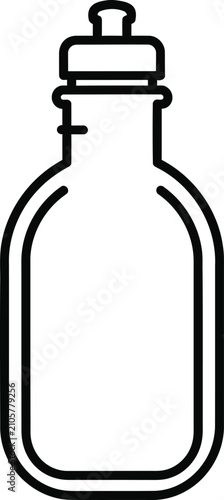 Minimalist outline illustration of a reusable water bottle for daily hydration.