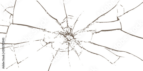 Bild auf Leinwand Broken glass texture with realistic cracks and sharp smashed shards for abstract destruction background element vector illustration