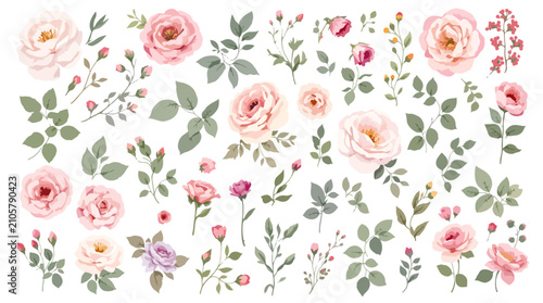 Graceful Botanical Garlands Perfect for Elegant Design and Branding Projects