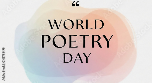World Poetry Day banner with elegant typography and soft abstract backdrop