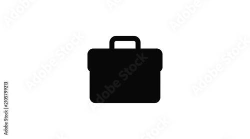 Briefcase Silhouette On White Background Minimalist Graphic Design