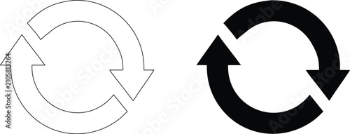 Photos Circular arrows icon set for refresh or reload action in digital interface design vector illustration isolated on background