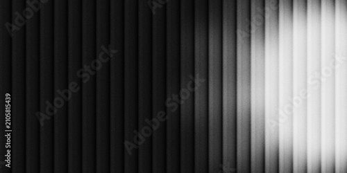 Black ribbed glass vertical lines abstract light leak background texture